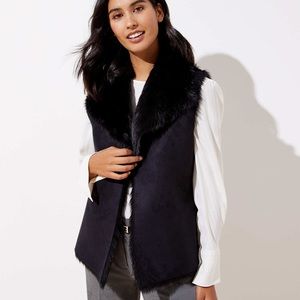 NWT LOFT Reversible Faux Shearling Vest